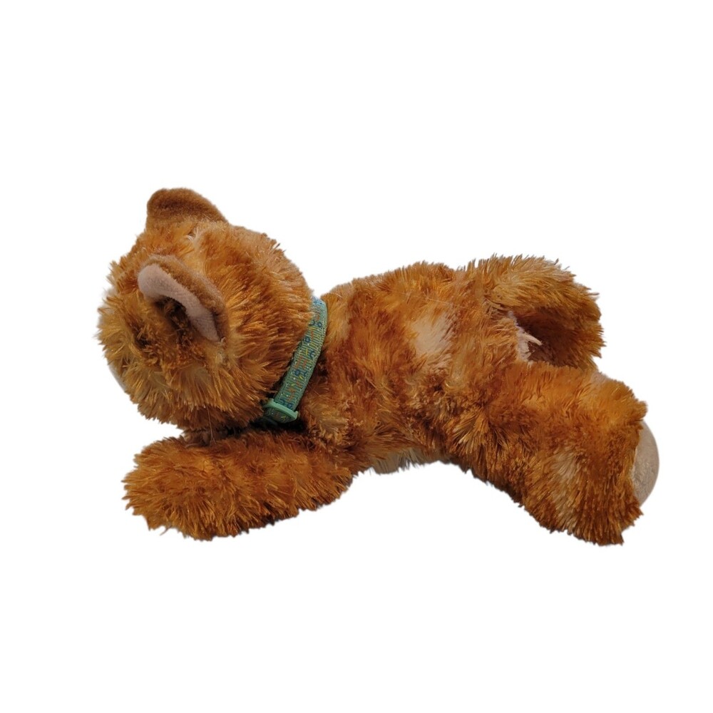 Whisker City Plush Bean Kitty Cat Orange With Collar And Bell 8" Stuffed Animal